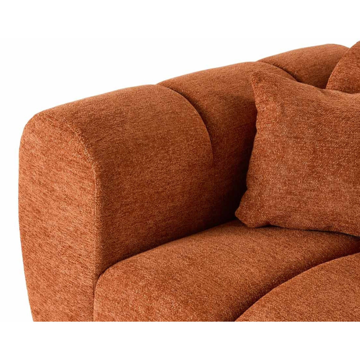 Curtis - canapé d'angle droit 4 places en tissu texturé - Terracotta