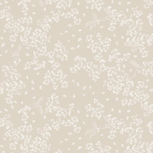 Nappe pur coton enduit motif jacquard beige Mille ginkos naturel