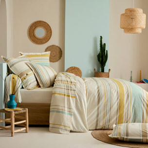 Taie d’oreiller en coton rayures bayadère - Ecru