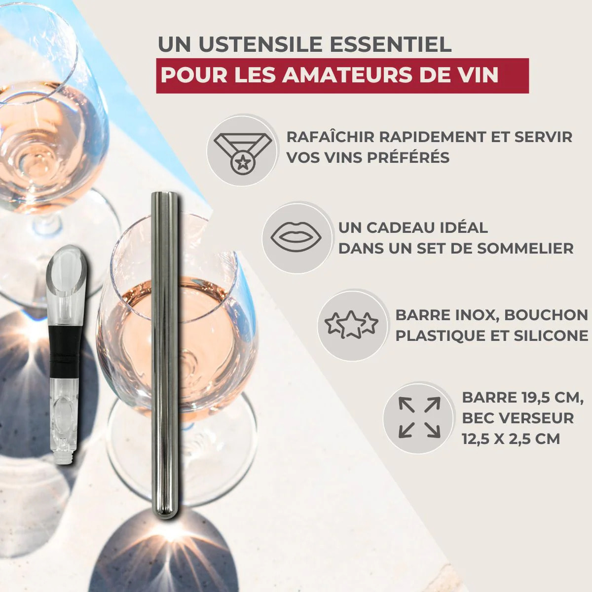 Rafraîchisseur de bouteille de vin Fackelmann Bar Concept