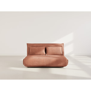 Candice - Banquette 2 places convertible clic-clac en velours côtelé - Terracotta