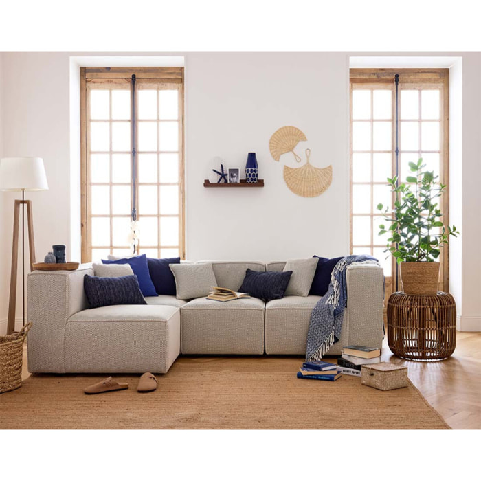 Arty - module d'assise droit - en tissu mailles 3D - Beige
