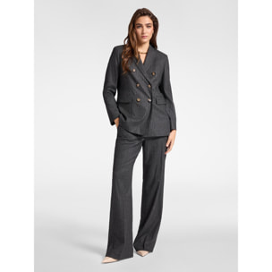Elena Mirò - Blazer de franela de raya diplomática - Gris