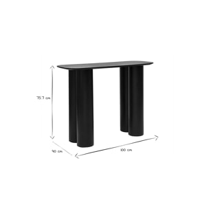 Console design en bois noir L100 cm FOLEEN