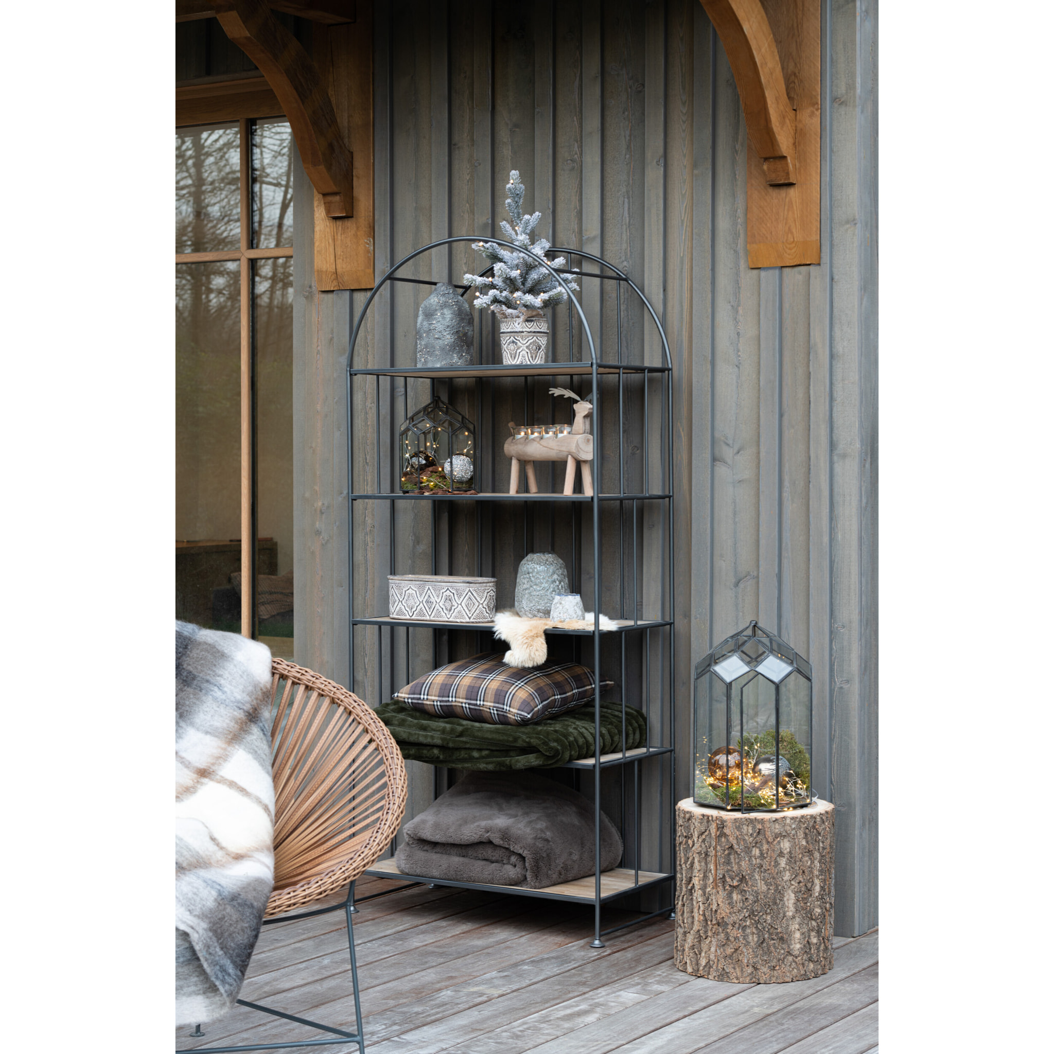 J-Line terrarium - verre/métal - noir - medium - Ø 25 cm