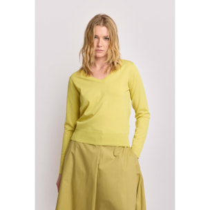 Kocca - Maglia minimal con scollo a V Donna, Tinta unita, Scollo a V