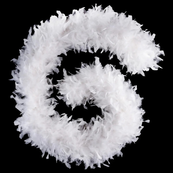 Guirlande de Noël boa blanc 1m80 100g en plumes