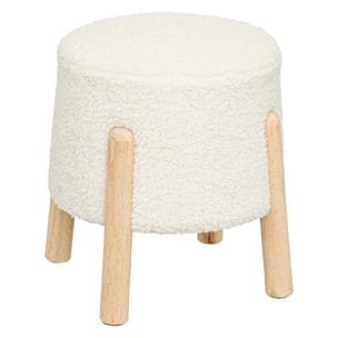 Tabouret d appoint Inuit dreams bouclette blanche