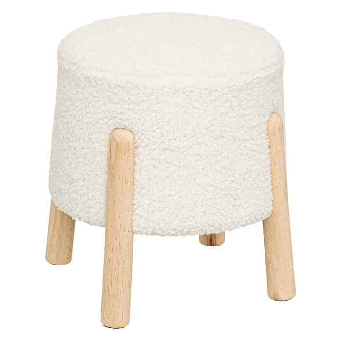 Tabouret d appoint Inuit dreams bouclette blanche