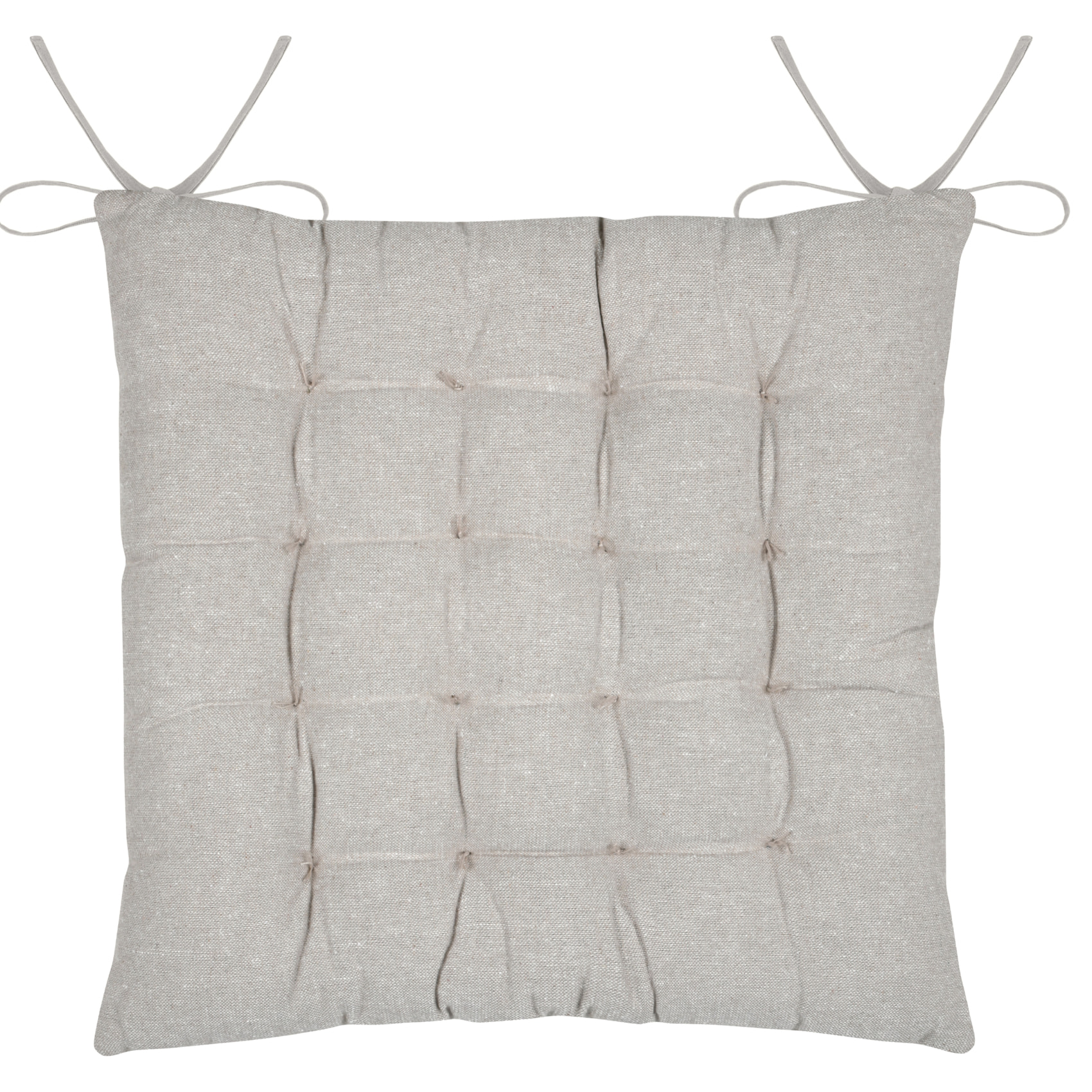 Galette de chaise imprimée motif floral printanier - Naturel