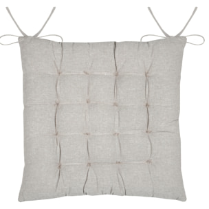 Galette de chaise imprimée motif floral printanier - Naturel