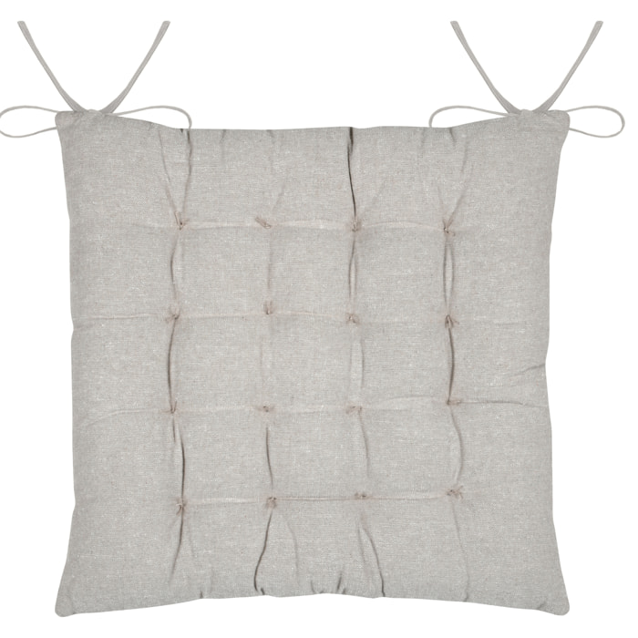 Galette de chaise imprimée motif floral printanier - Naturel