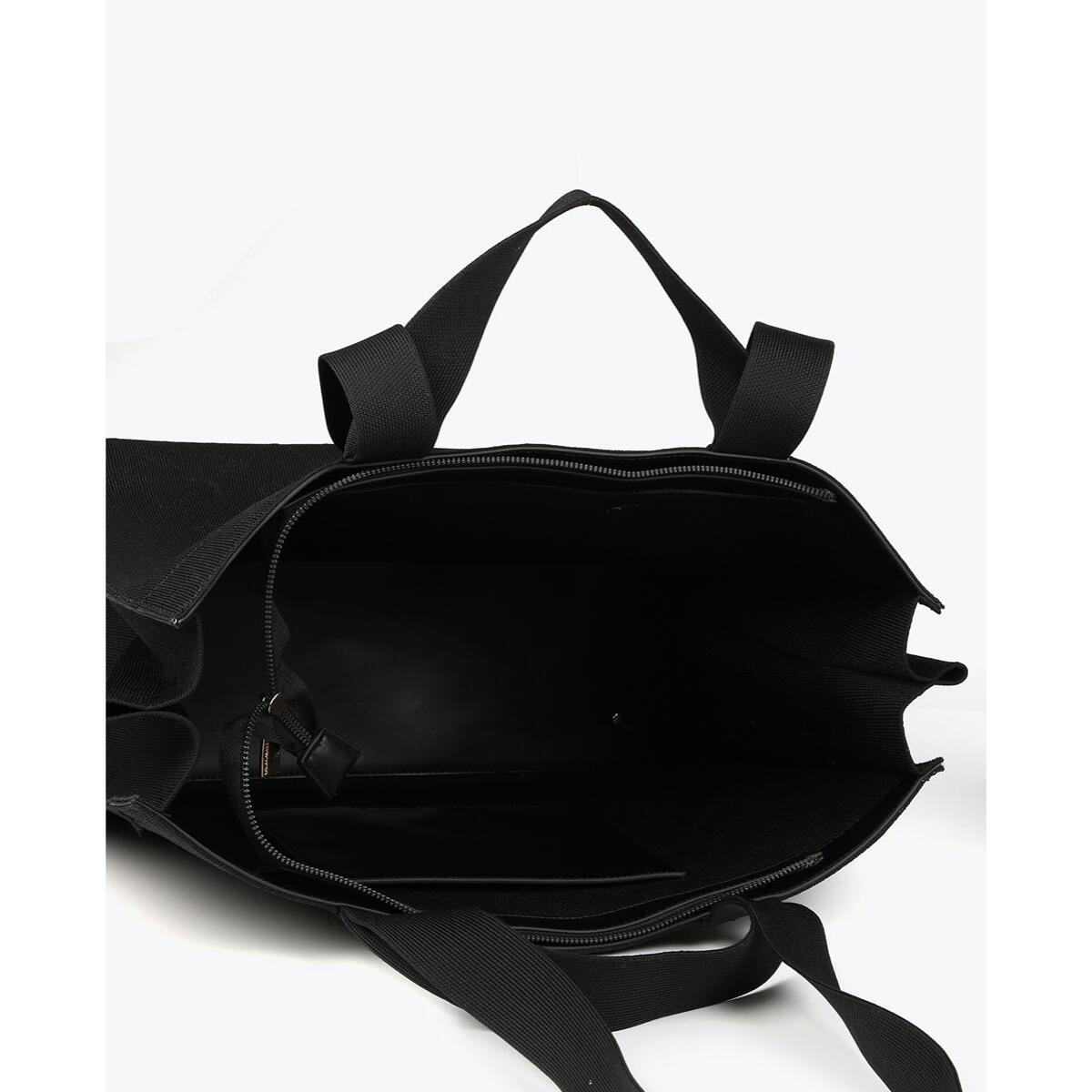 Borsa shopper media con tessuto monogramma