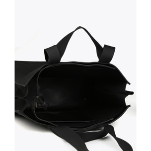 Borsa shopper media con tessuto monogramma