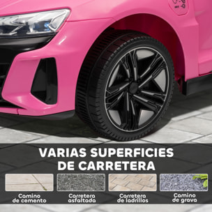 Coche Eléctrico para Niños de +3 Años AUDI RS e-tron GT Coche de Batería 12V con Mando a Distancia Faros LED Bocina Música USB y Apertura de Puerta 3-5 km/h Rosa