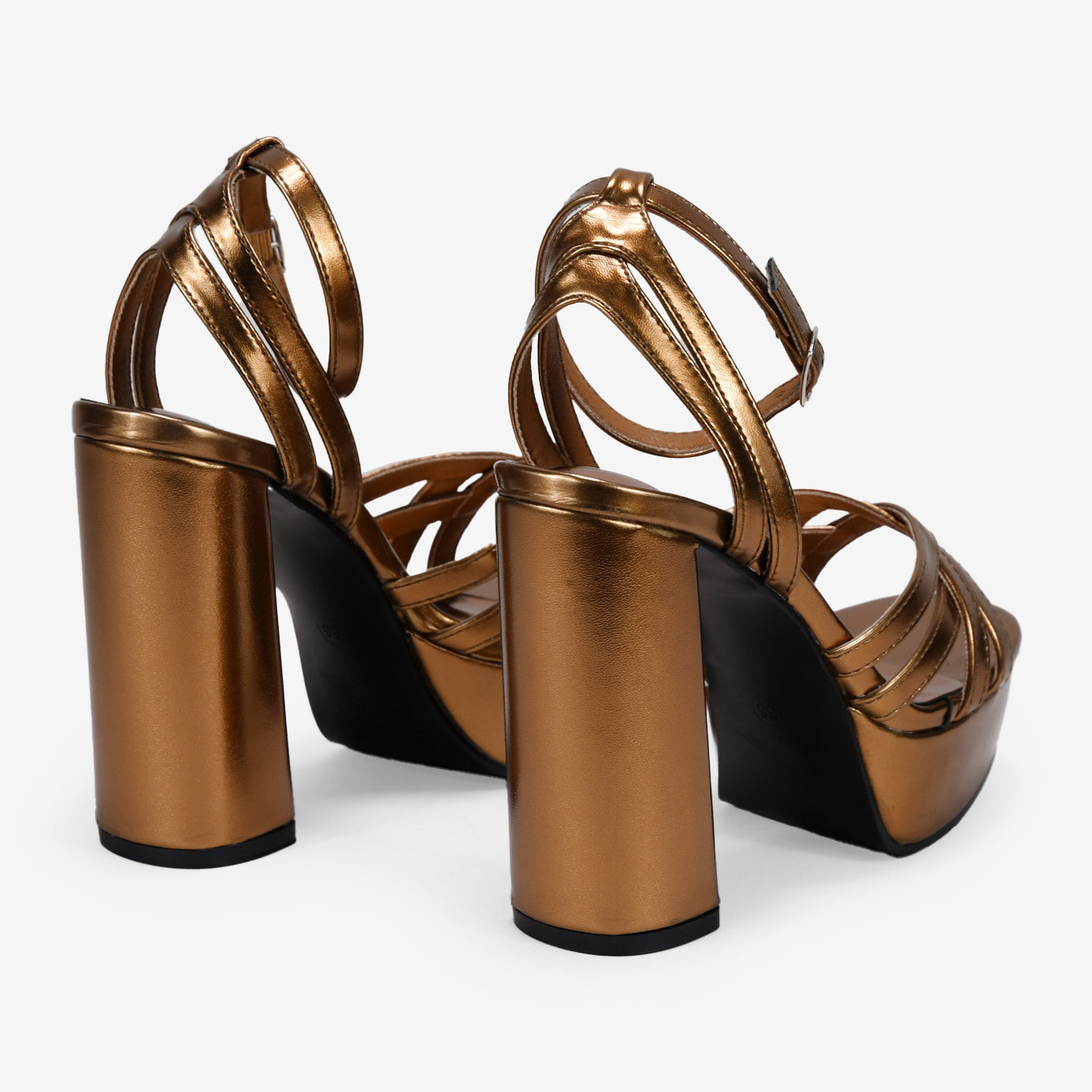 Sandalias de tacón marrones con plataforma