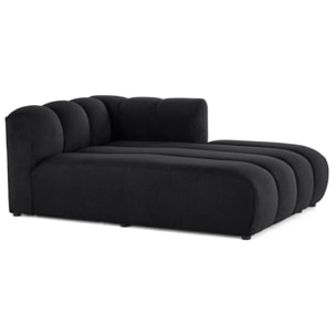 Debbie - module d'assise méridienne droit en tissu texturé - Noir