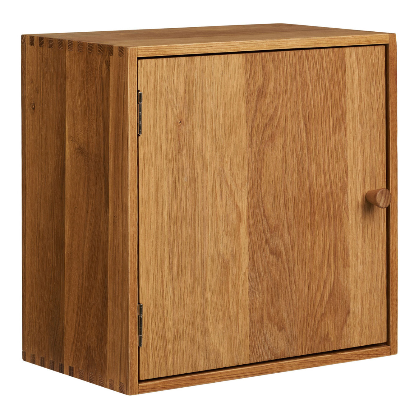 Mensola da parete con sportello Townsville in rovere massiccio 30x18x30 cm