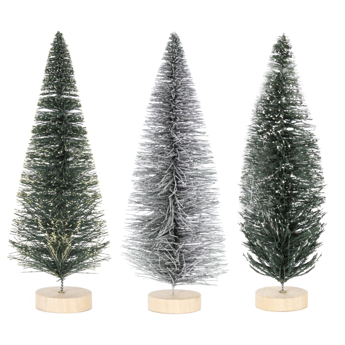 DAM  Confezione da 3 alberi di Natale 30 cm. Disegni assortiti. 10x8x30 cm. Colore verde