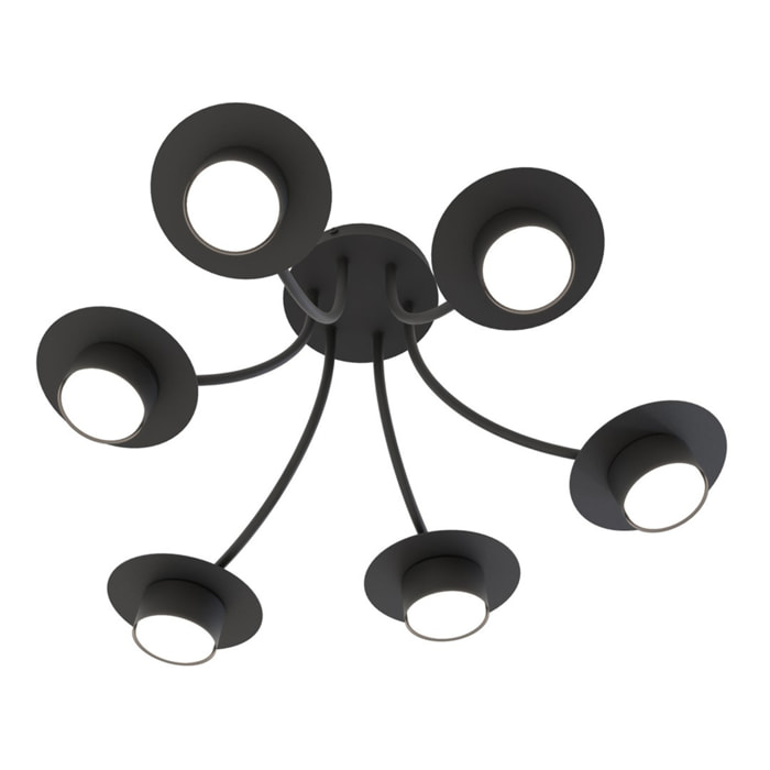 Lampada a sospensione Enso in acciaio nero opaco