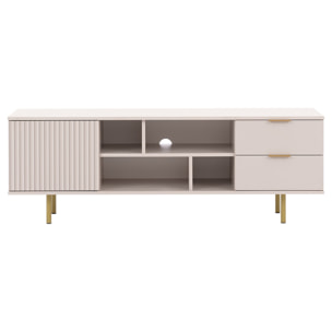 Monica - meuble TV - beige - 4 niches et 2 portes - 150 cm - Beige