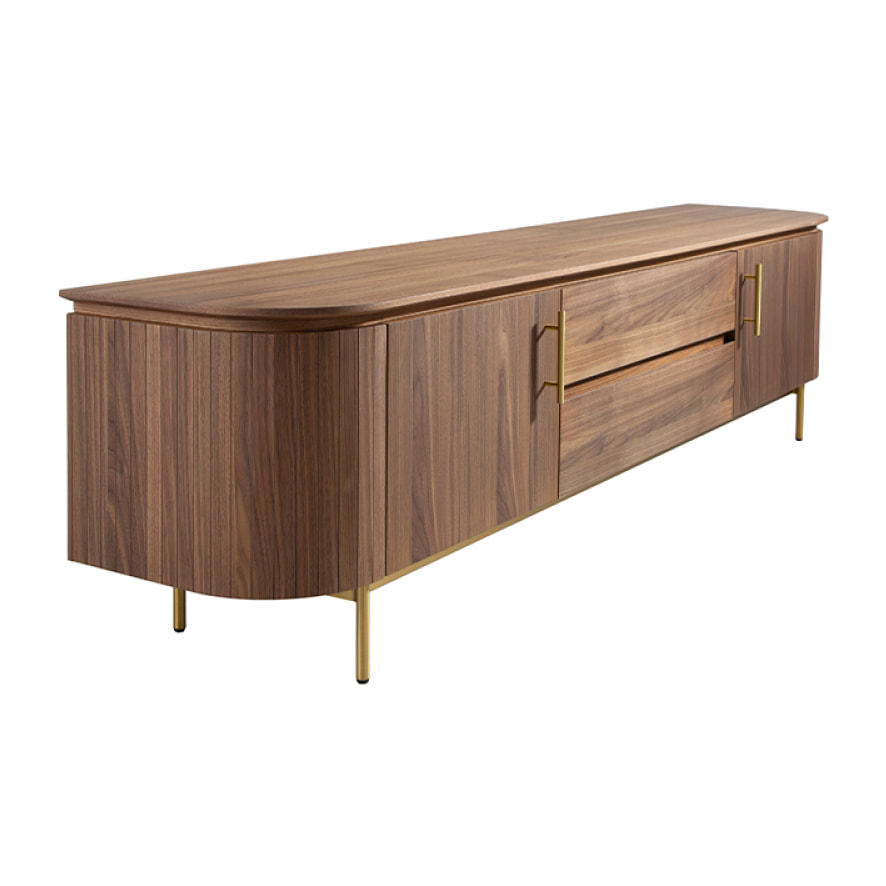 Mueble TV Angel Cerda madera chapada en nogal 220x45x55cm