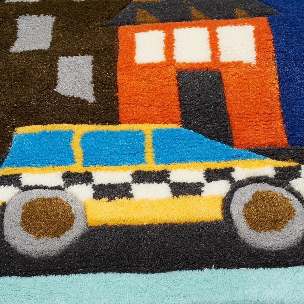 Tapis enfant fait main motif fresque KOCE