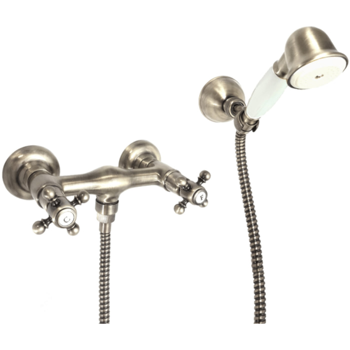 Mélangeur douche + flexible + douchette + support PAINI Tiffany Gris Acier
