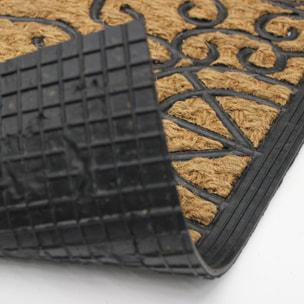 Paillasson rectangle en coco et caoutchouc - Naturel