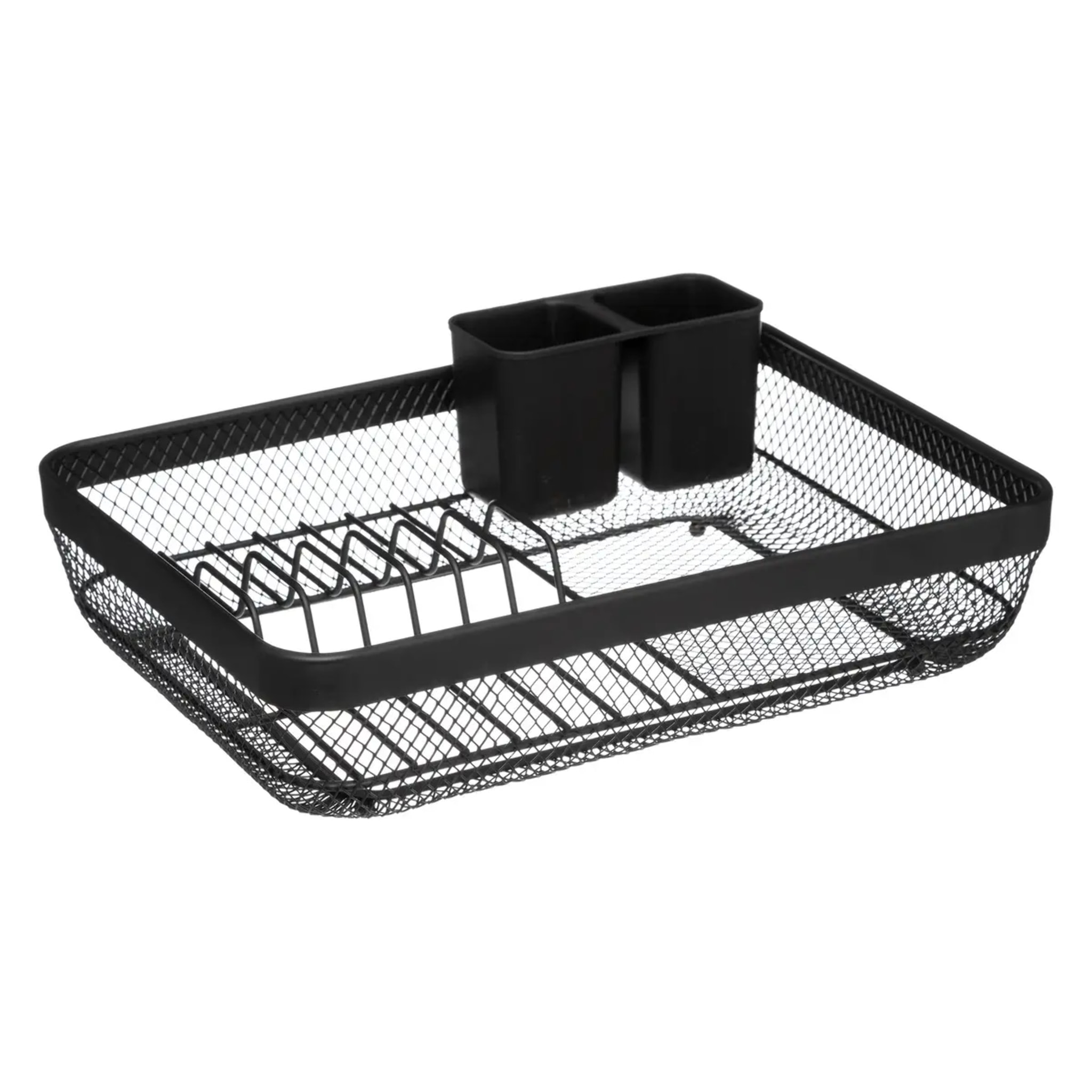 Égouttoir métal avec plateau "Mayaj" noir