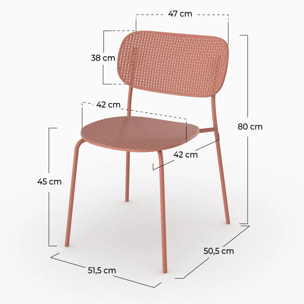 Lot de 2 chaises de jardin empilables en plastique terracotta  - Géa