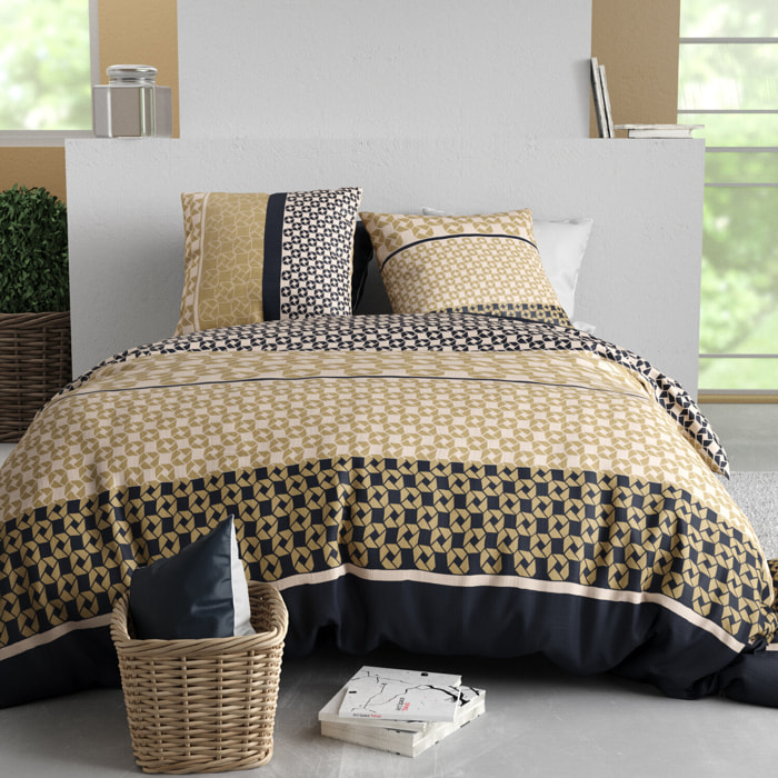 Parure housse de couette imprimé 100% coton - luxore