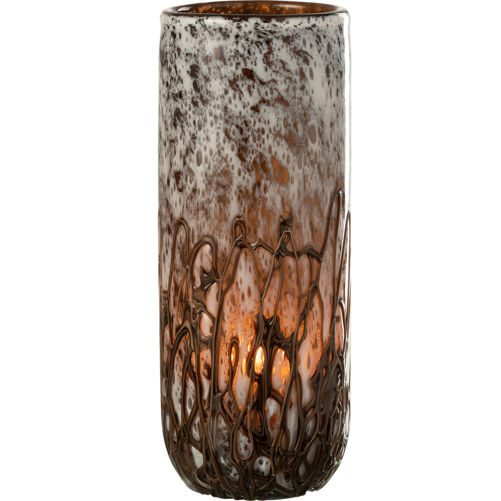 J-Line Vase/Chandelier Petra Verre Marron/Blanc Large