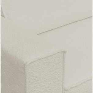 Canapé d'angle convertible 4 places en tissu bouclé - LIVIA