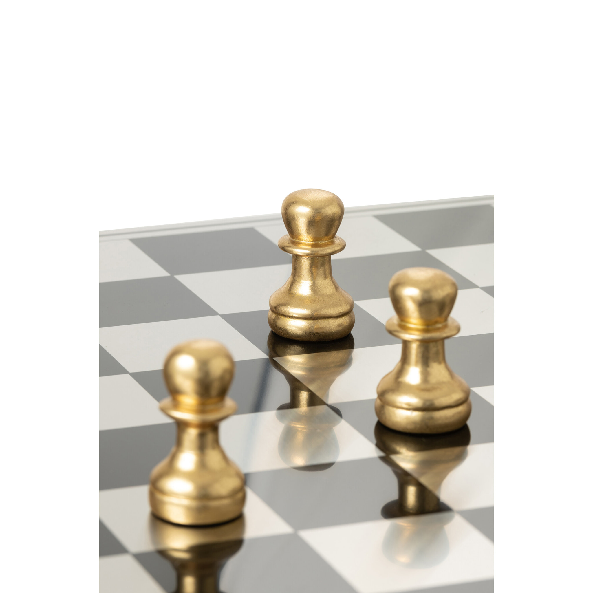 J-Line décoration Pièce D'échecs Renne - polyrésine - or/noir