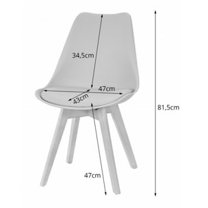 Sedia Mark con cuscino in ecopelle e gambe in faggio