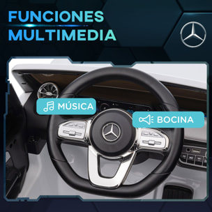 Coche Eléctrico para Niños Mercedes-Benz EQA Coche de Batería 12V con Control Remoto Música Bocina Velocidad 3-8 km/h para Niños de 3-8 Años 111,5x69x52,5 cm Blanco