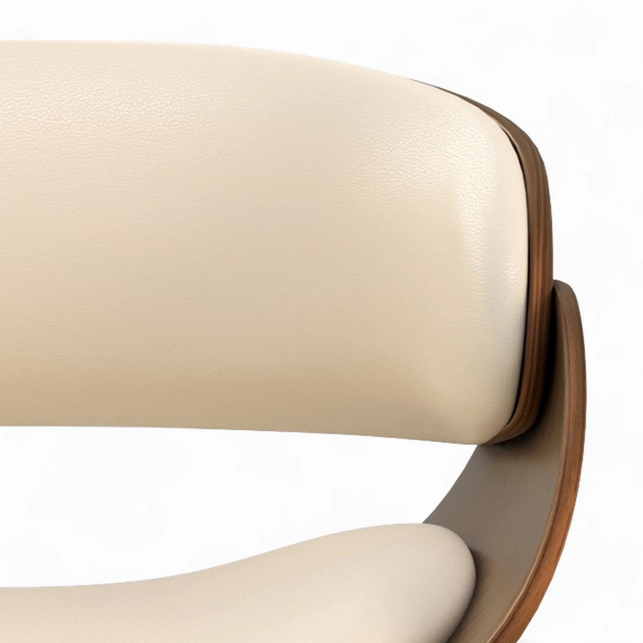 Table et chaises 8 personnes en cuir synthétique beige et bois - Surdiman