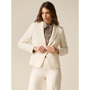 Oltre - Blazer corto in tessuto tecnico - Bianco