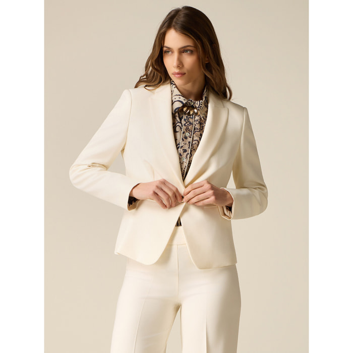 Oltre - Blazer corto in tessuto tecnico - Bianco