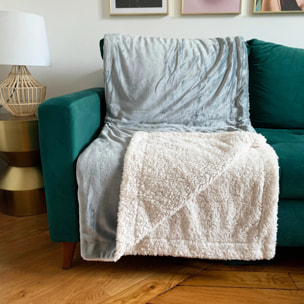 Plaid polaire - Mouton Gris Clair