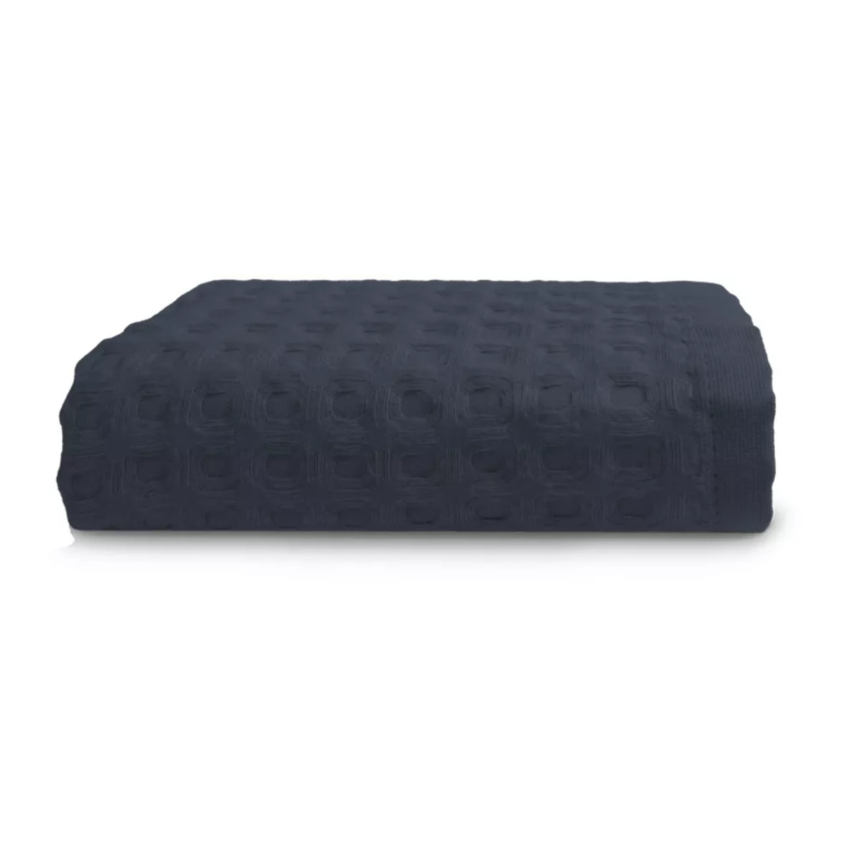 Serviette eponge pur coton 240 g/m² nid d'abeille marine Detente navy-