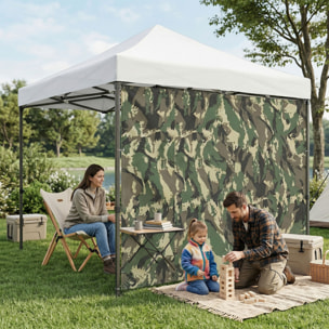 Telo Laterale per Gazebo da Giardino 300x200 cm in PVC Camouflage