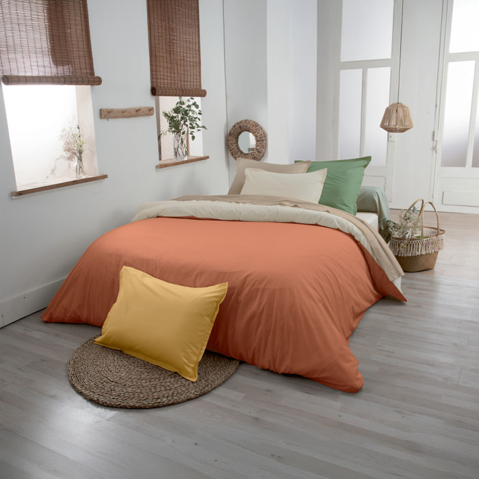 Drap housse 100% coton bio bonnet 30 cm - Terracotta