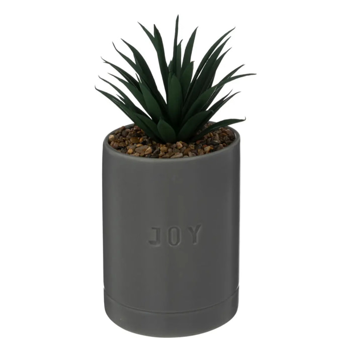 Plante artificielle en pot en céramique H20cm bleu gris