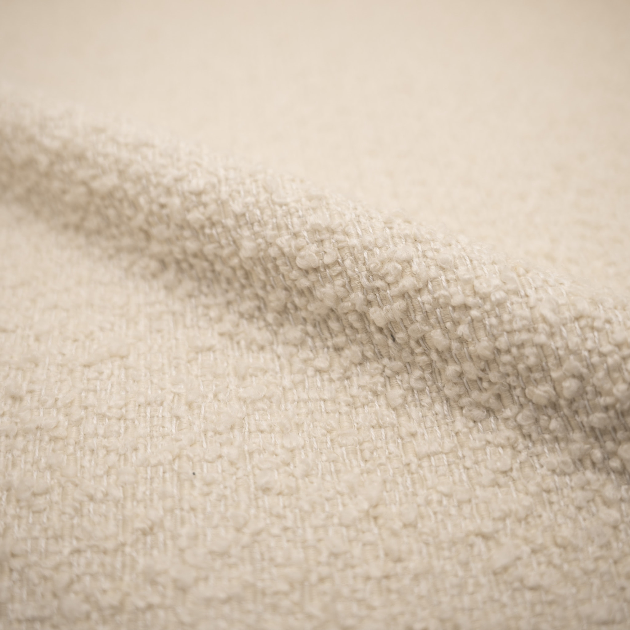 Lot de 2 chaises en tissu bouclé blanc cassé - Rona