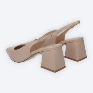 Décolleté sling back Donna Tata Italia Beige