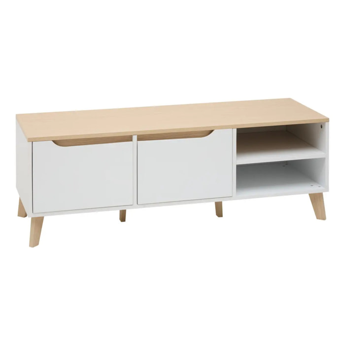 Meuble TV Luma rectangulaire 40x120cm blanc