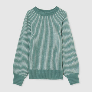 Maglia a coste bicolor