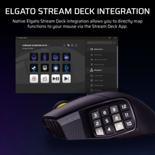 Souris Gamer Sans Fil CORSAIR SCIMITAR ELITE WL SE GUN METAL